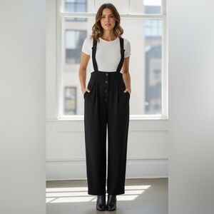 Allegra K Women's Black High Waist Wide Leg chic Jumpsuit XS